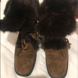 a. Testoni fur/suede boots